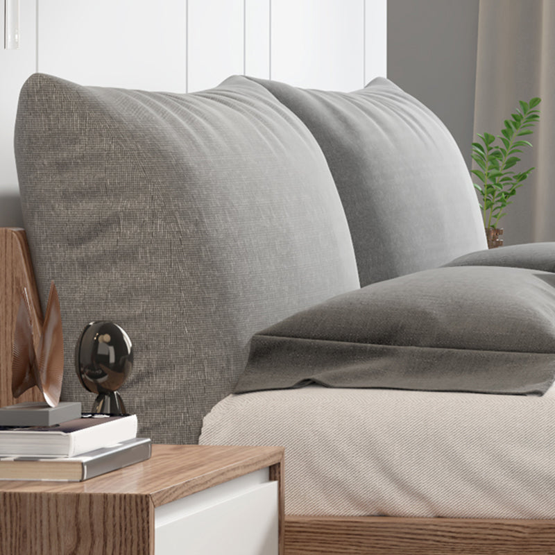 Legno a basso profilo a basso profilo imbottito Nordic da 35,43 pollici H-letto con testiera