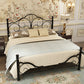 Industrial Open-Frame Bed Retro Metallic Low Profile Bed Frame with Headboard