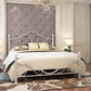 Industrial Open-Frame Bed Retro Metallic Low Profile Bed Frame with Headboard