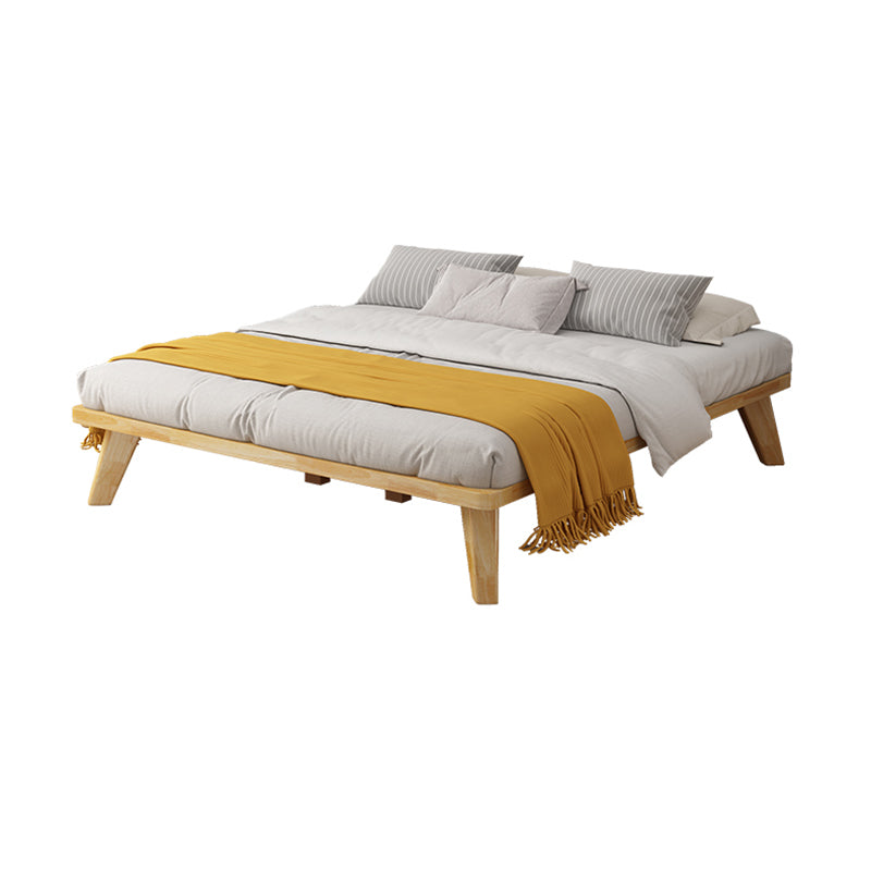 Natural Upholstered Wooden Bed Frame Nordic 13.39" H Platform Bed