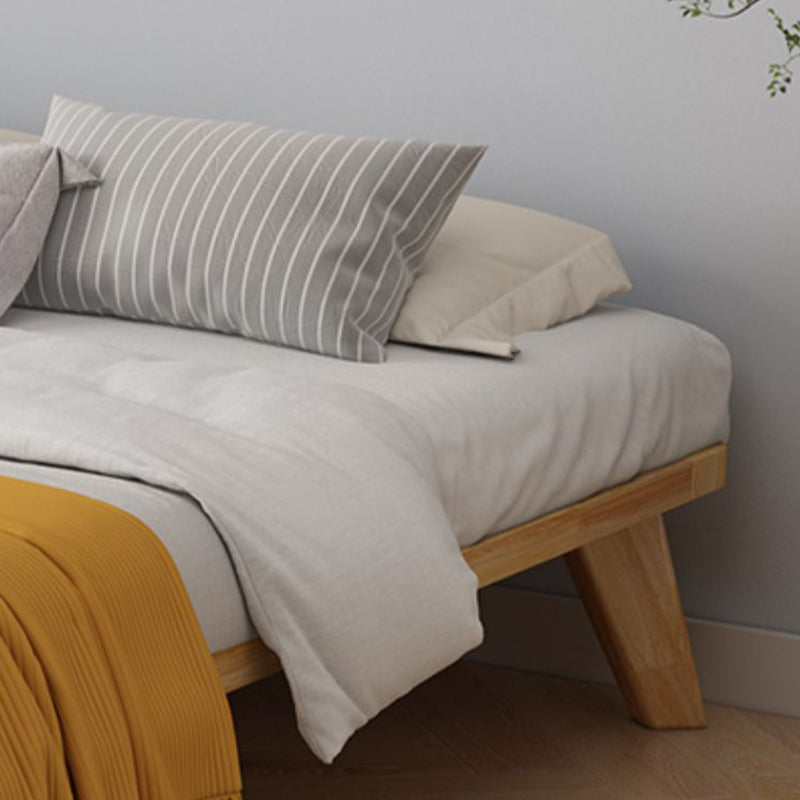 Natural Upholstered Wooden Bed Frame Nordic 13.39" H Platform Bed