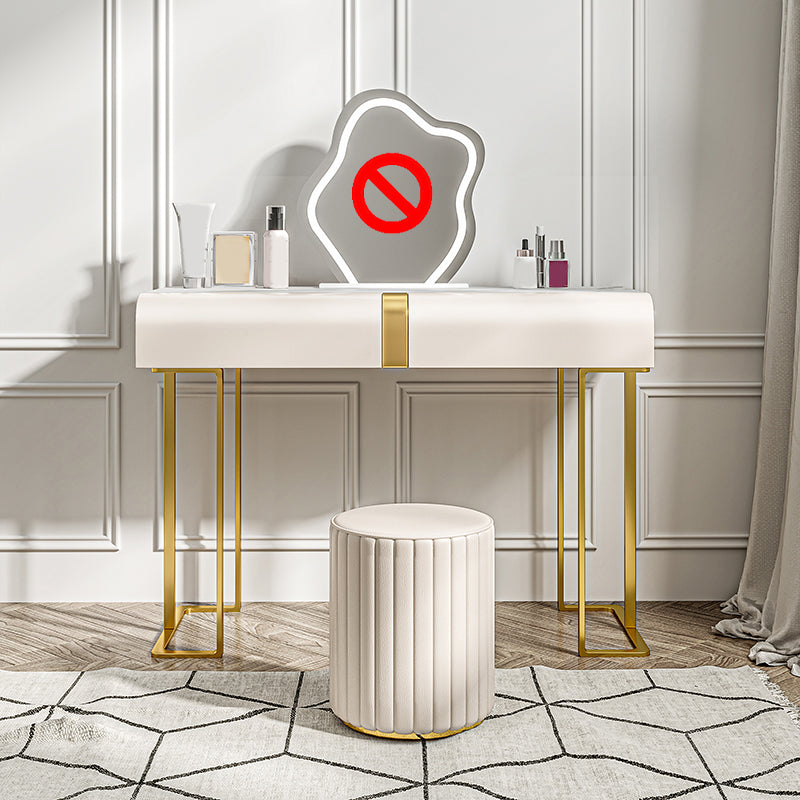 Glam Slate Top Make -up Eitelkeitstisch Tabelle 30,7 "großer beige Schminktisch