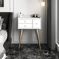 Contemporary Vanity Dressing Table 3 Drawer 30.7" Tall Makeup Vanity Desk Table Makeup Vanity 24"L x 16"W x 31"H White Clearhalo 'Bedroom Furniture' 'furn' 'furn_makeup_vanities' 'Furniture' 'Makeup Vanities' 'makeup_vanities' 5614651