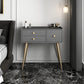 Contemporary Vanity Dressing Table 3 Drawer 30.7" Tall Makeup Vanity Desk Table Makeup Vanity 31"L x 16"W x 31"H Grey Clearhalo 'Bedroom Furniture' 'furn' 'furn_makeup_vanities' 'Furniture' 'Makeup Vanities' 'makeup_vanities' 5614658