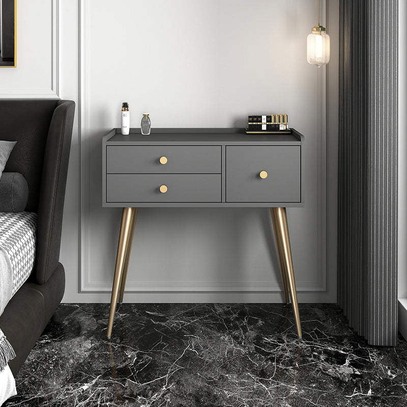 Contemporary Vanity Dressing Table 3 Drawer 30.7" Tall Makeup Vanity Desk Table Makeup Vanity 31"L x 16"W x 31"H Grey Clearhalo 'Bedroom Furniture' 'furn' 'furn_makeup_vanities' 'Furniture' 'Makeup Vanities' 'makeup_vanities' 5614658