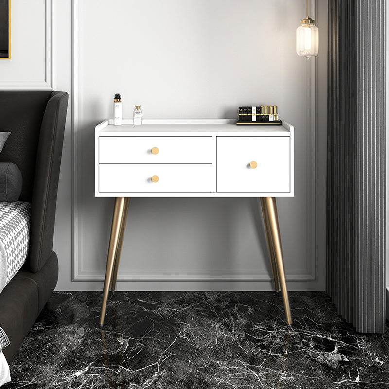 Contemporary Vanity Dressing Table 3 Drawer 30.7" Tall Makeup Vanity Desk Table Makeup Vanity 31"L x 16"W x 31"H White Clearhalo 'Bedroom Furniture' 'furn' 'furn_makeup_vanities' 'Furniture' 'Makeup Vanities' 'makeup_vanities' 5614660