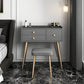 Contemporary Vanity Dressing Table 3 Drawer 30.7" Tall Makeup Vanity Desk Table Makeup Vanity & Stools 31"L x 16"W x 31"H Grey Clearhalo 'Bedroom Furniture' 'furn' 'furn_makeup_vanities' 'Furniture' 'Makeup Vanities' 'makeup_vanities' 5614662