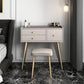 Contemporary Vanity Dressing Table 3 Drawer 30.7" Tall Makeup Vanity Desk Table Makeup Vanity & Stools 31"L x 16"W x 31"H Khaki Clearhalo 'Bedroom Furniture' 'furn' 'furn_makeup_vanities' 'Furniture' 'Makeup Vanities' 'makeup_vanities' 5614664