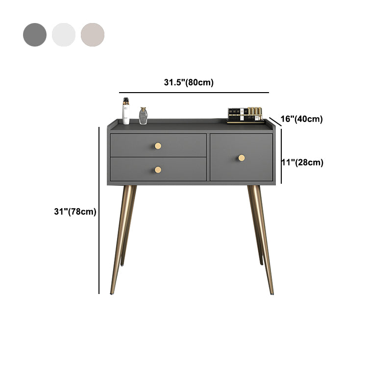 Contemporary Vanity Dressing Table 3 Drawer 30.7" Tall Makeup Vanity Desk Table Clearhalo 'Bedroom Furniture' 'furn' 'furn_makeup_vanities' 'Furniture' 'Makeup Vanities' 'makeup_vanities' 5614667