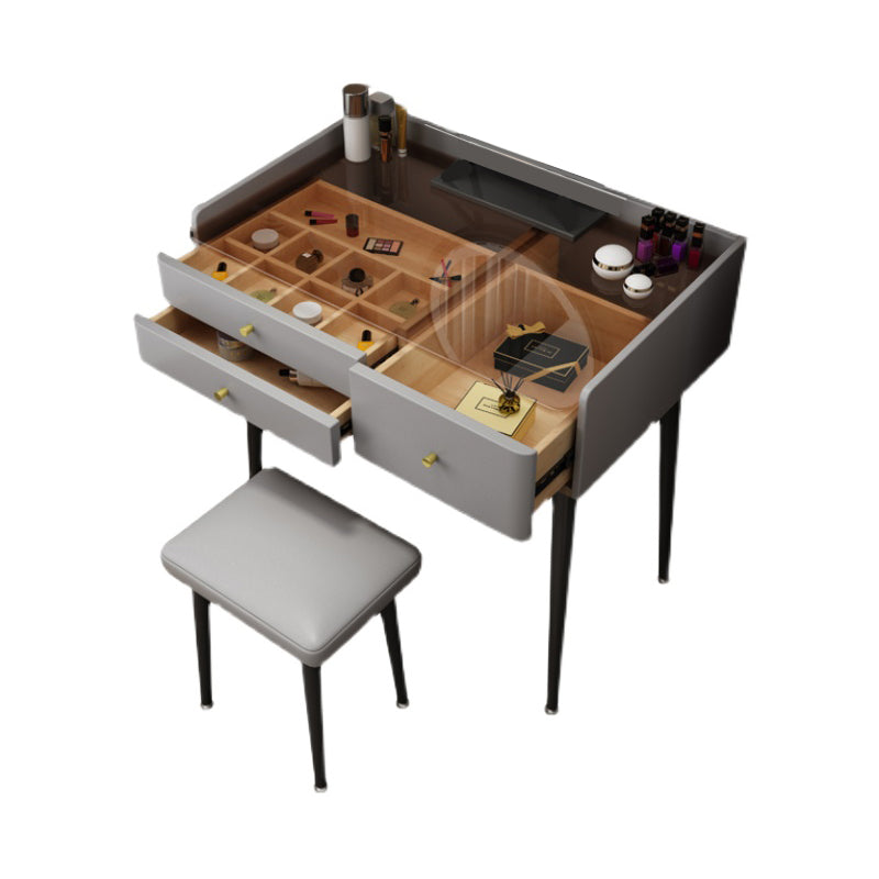 Moderne Massivholz -Waschtisch 3 Schubladen Make -up Waschtisch Set