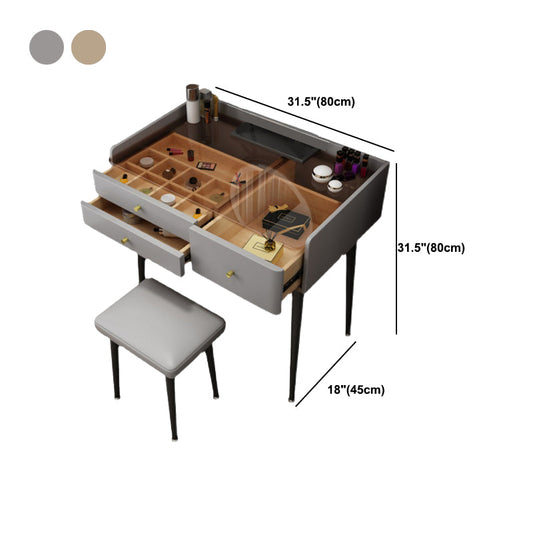 Moderne Massivholz -Waschtisch 3 Schubladen Make -up Waschtisch Set