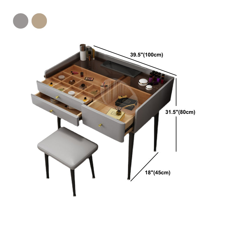 Moderne Massivholz -Waschtisch 3 Schubladen Make -up Waschtisch Set