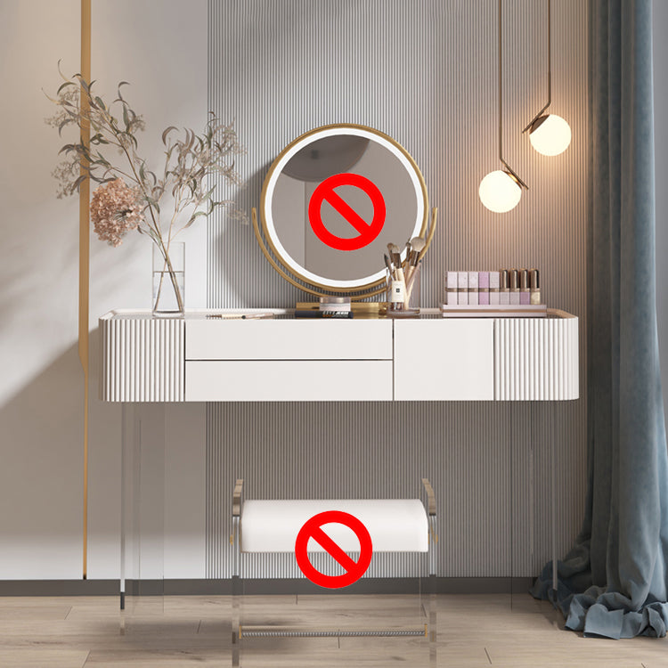 2-Drawer Contemporary Dressing Table Wooden Makeup Vanity Desk