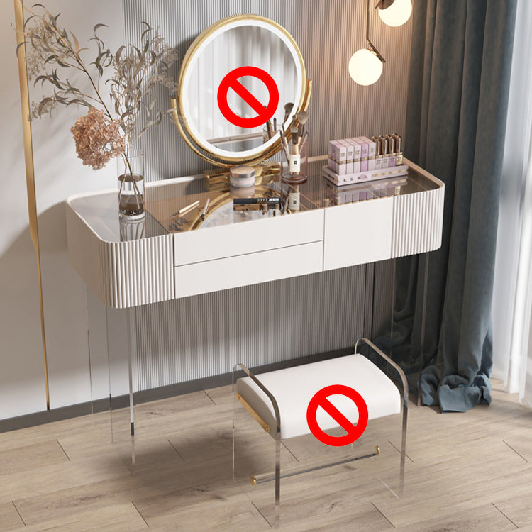 2-Drawer Contemporary Dressing Table Wooden Makeup Vanity Desk