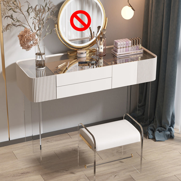 2-Drawer Contemporary Dressing Table Wooden Makeup Vanity Desk