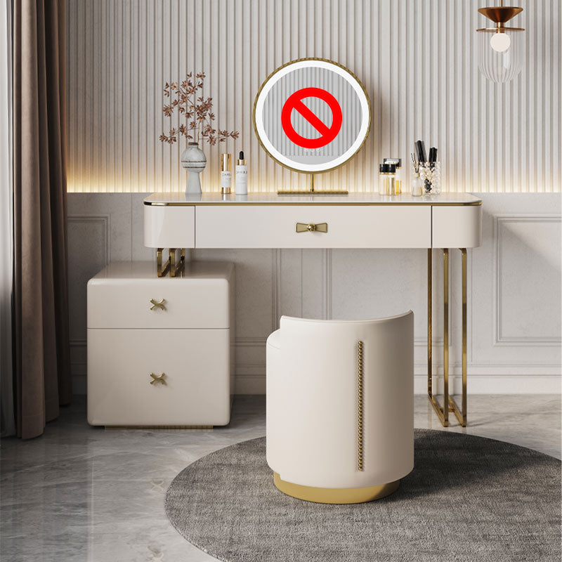 Glama-Waschtisch Set Beige Make-up Eitelkeit mit Schubladen