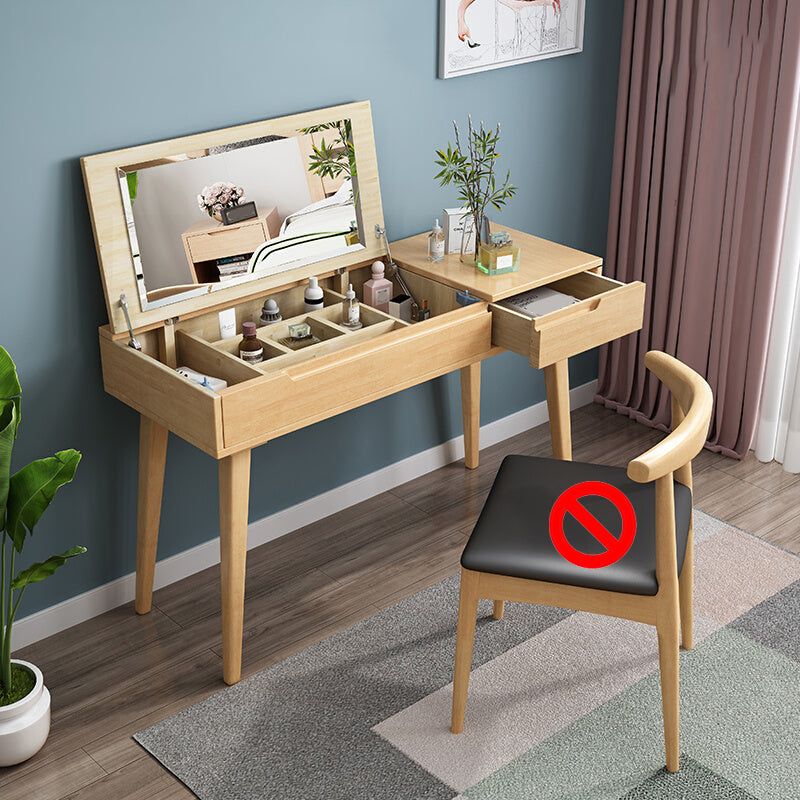 Tavolo da trucco scandinavo in legno massiccio set 1 tavolo da toeletta da top-top cassetto