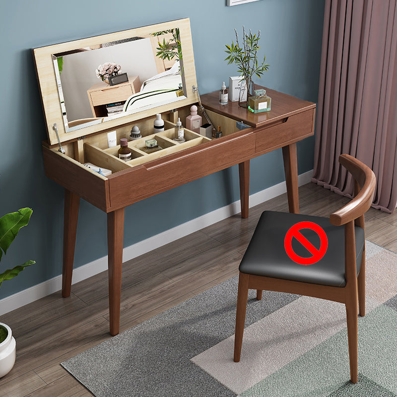 Tavolo da trucco scandinavo in legno massiccio set 1 tavolo da toeletta da top-top cassetto