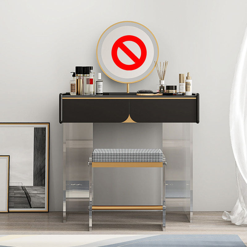 Zeitgenössischer 3 Schubladen Make -up Vanity Set Schwarz Waschtisch