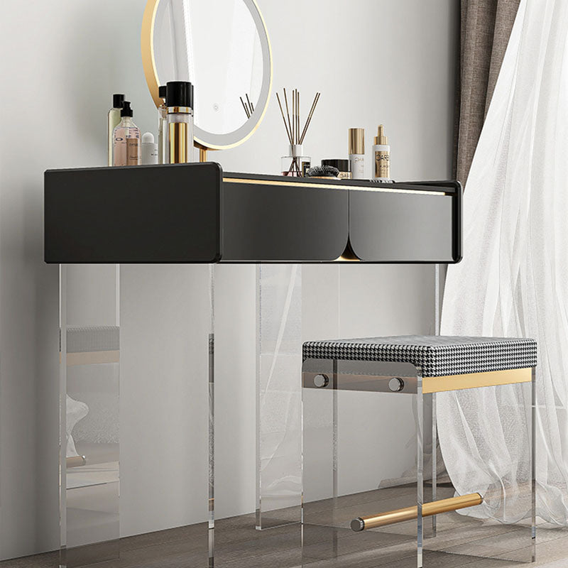 Zeitgenössischer 3 Schubladen Make -up Vanity Set Schwarz Waschtisch