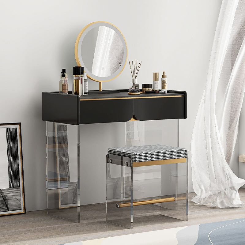 Zeitgenössischer 3 Schubladen Make -up Vanity Set Schwarz Waschtisch