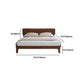 Traditional Solid Wood Panel Bed 34.65" H Low Profile Bed Frame Set in Brown