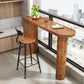 Irregular Shape Pine Wood Top Bar Table Modern Bar Table with Double Pedestal 55.1"L x 15.7"W x 41.3"H Without Chairs Clearhalo 'Bar Furniture' 'Bar Tables' 'bar_tables' 'furn' 'furn_bar_tables' 'Furniture' 'Kitchen & Dining Furniture' 5616706