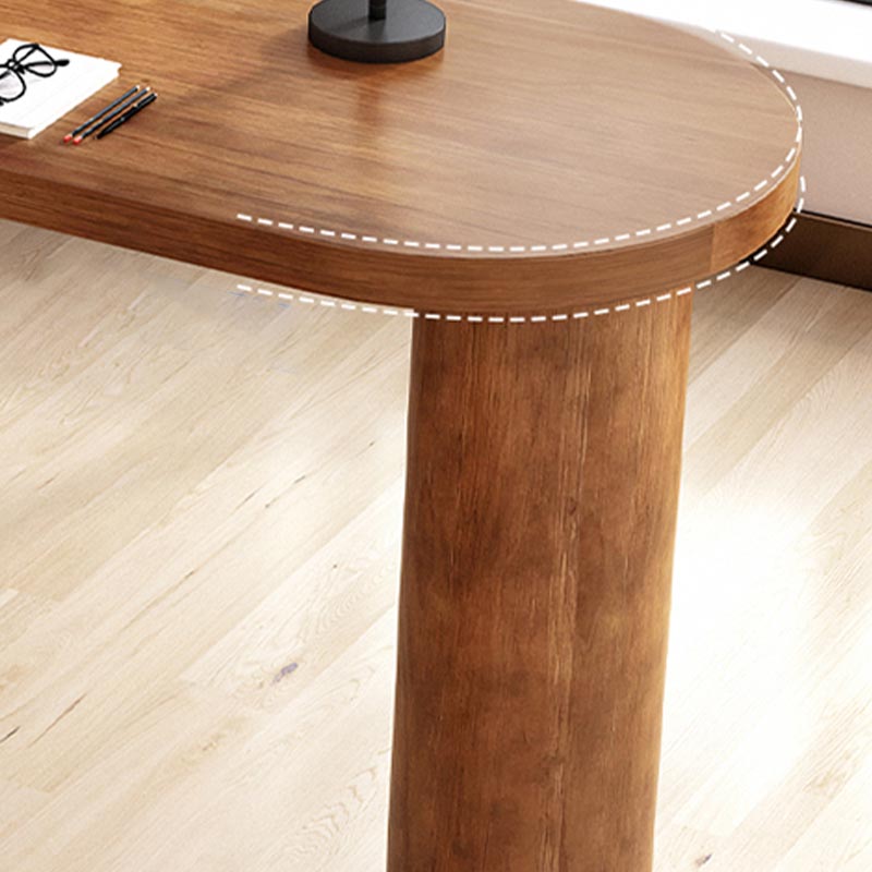 Irregular Shape Pine Wood Top Bar Table Modern Bar Table with Double Pedestal Clearhalo 'Bar Furniture' 'Bar Tables' 'bar_tables' 'furn' 'furn_bar_tables' 'Furniture' 'Kitchen & Dining Furniture' 5616709