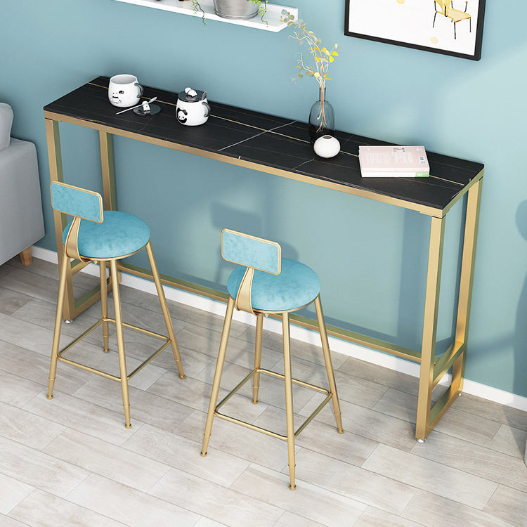 Table de pub contemporaine fini poli avec trestle Stone Top-Bar Table pour de petites endroits