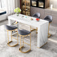 Modern Style Bar Counter Table Rectangle Stone Table for Kitchen 70.9"L x 15.7"W x 41.3"H Without Chairs Clearhalo 'Bar Furniture' 'Bar Tables' 'bar_tables' 'furn' 'furn_bar_tables' 'Furniture' 'Kitchen & Dining Furniture' 5616744