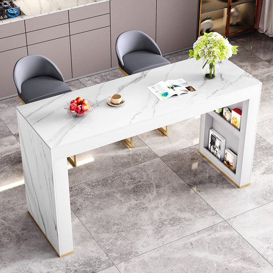 Modern Style Bar Counter Table Rectangle Stone Table for Kitchen Clearhalo 'Bar Furniture' 'Bar Tables' 'bar_tables' 'furn' 'furn_bar_tables' 'Furniture' 'Kitchen & Dining Furniture' 5616751
