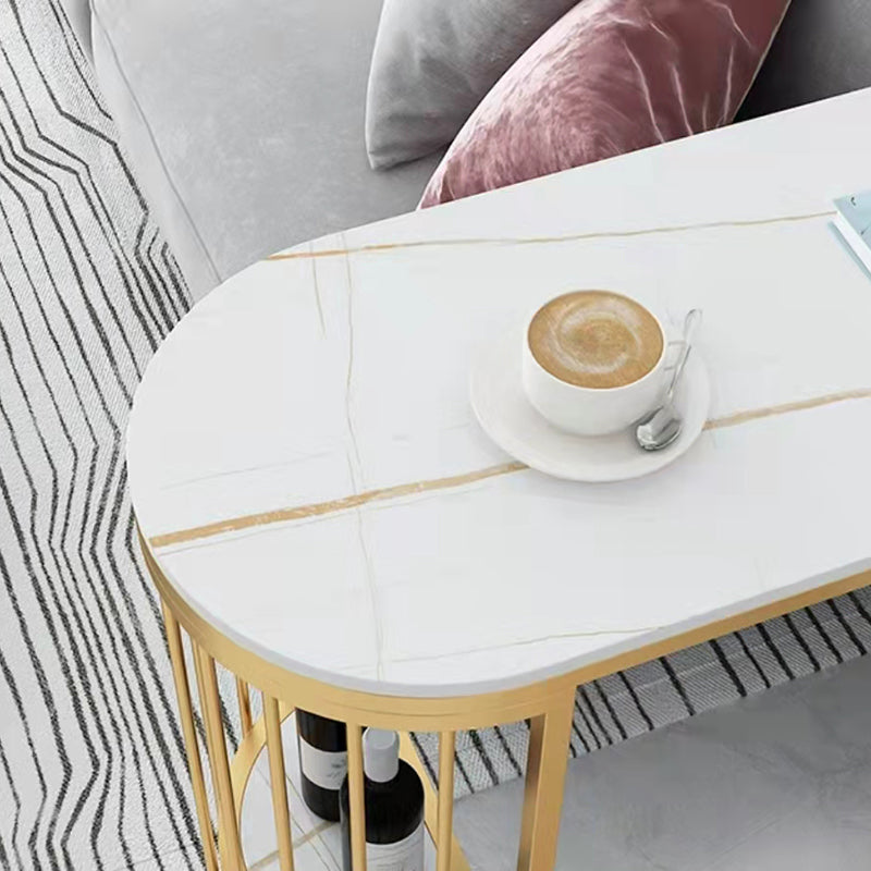 Specialty Stone Top Bar Table with Storage Base White Glam Pub Table Clearhalo 'Bar Furniture' 'Bar Tables' 'bar_tables' 'furn' 'furn_bar_tables' 'Furniture' 'Kitchen & Dining Furniture' 5616822