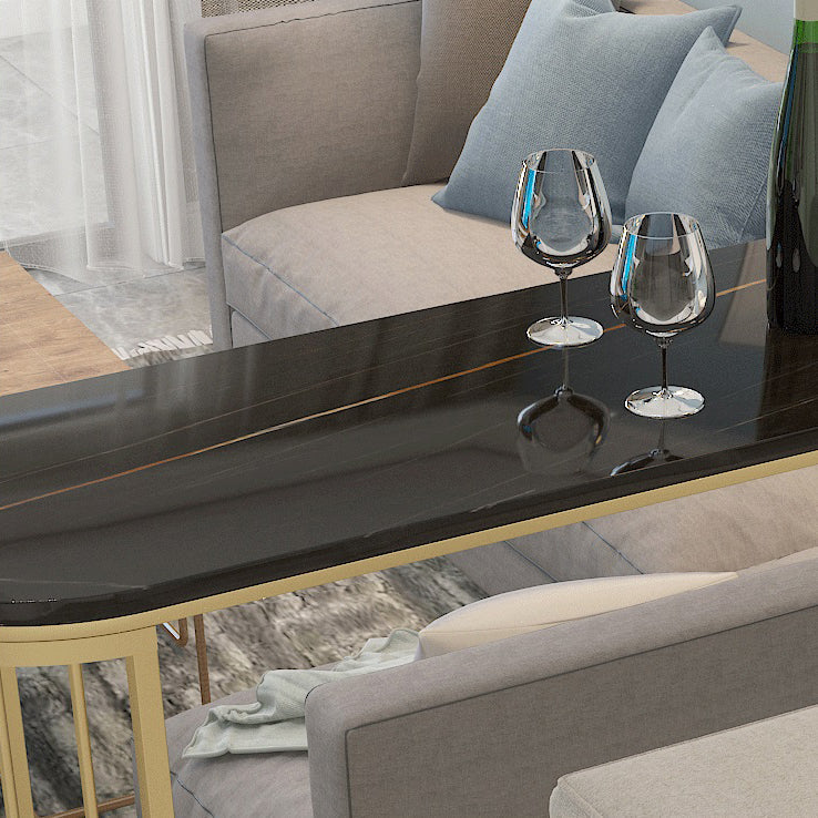 Stone Bar Dining Table Modern Bar Table with Double Pedestal for Balcony Living Room Clearhalo 'Bar Furniture' 'Bar Tables' 'bar_tables' 'furn' 'furn_bar_tables' 'Furniture' 'Kitchen & Dining Furniture' 5616839