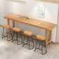Rectangular Pine Wood Top Bar Table Modern Bar Table with Double Pedestal in Nature 94.5"L x 17.7"W x 41.3"H Without Chairs Clearhalo 'Bar Furniture' 'Bar Tables' 'bar_tables' 'furn' 'furn_bar_tables' 'Furniture' 'Kitchen & Dining Furniture' 5616921