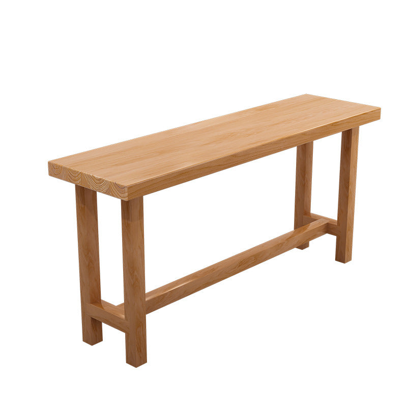 Rectangular Pine Wood Top Bar Table Modern Bar Table with Double Pedestal in Nature Without Chairs Clearhalo 'Bar Furniture' 'Bar Tables' 'bar_tables' 'furn' 'furn_bar_tables' 'Furniture' 'Kitchen & Dining Furniture' 5616922