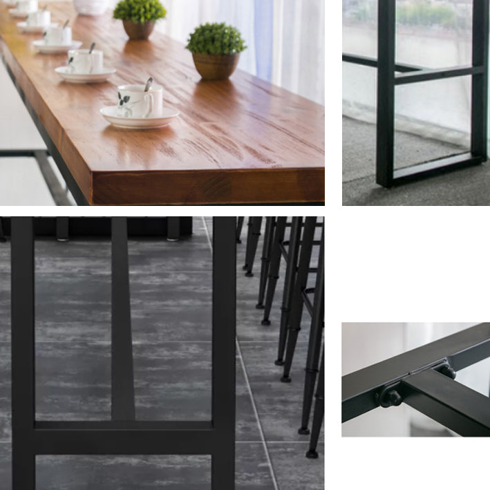 Pine Wood Bar Dining Table Industrial Rectangle Bar Table with Trestle for Cafe Kitchen Clearhalo 'Bar Furniture' 'Bar Tables' 'bar_tables' 'furn' 'furn_bar_tables' 'Furniture' 'Kitchen & Dining Furniture' 5617033