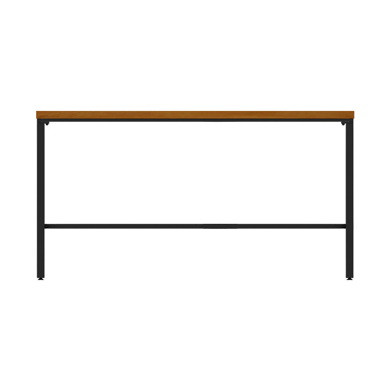 Pine Wood Bar Dining Table Industrial Rectangle Bar Table with Trestle for Cafe Kitchen 94.5"L x 15.7"W x 41.3"H Without Chairs Clearhalo 'Bar Furniture' 'Bar Tables' 'bar_tables' 'furn' 'furn_bar_tables' 'Furniture' 'Kitchen & Dining Furniture' 5617040