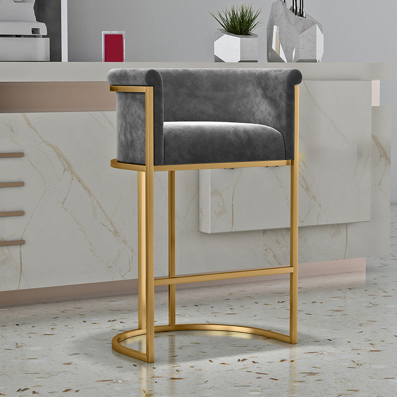 Glam Style Luxury Upholstered Bar Stools Armless Backrest Stools for Home Clearhalo 'Bar Furniture' 'Bar Stools' 'bar_stools' 'furn' 'furn_bar_stools' 'Furniture' 'Kitchen & Dining Furniture' 5617055