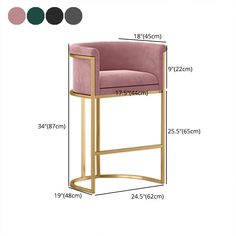 Glam Style Luxury Upholstered Bar Stools Armless Backrest Stools for Home Clearhalo 'Bar Furniture' 'Bar Stools' 'bar_stools' 'furn' 'furn_bar_stools' 'Furniture' 'Kitchen & Dining Furniture' 5617066