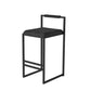Metal Low Back Counter Stool Modern Aemless Upholstered Bar Chair