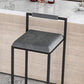 Metal Low Back Counter Stool Modern Aemless Upholstered Bar Chair