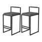 Metal Low Back Counter Stool Modern Aemless Upholstered Bar Chair