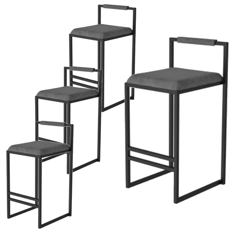 Metal Low Back Counter Stool Modern Aemless Upholstered Bar Chair