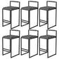 Metal Low Back Counter Stool Modern Aemless Upholstered Bar Chair