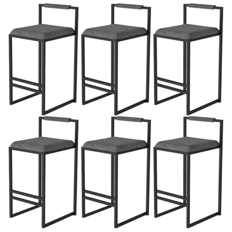 Metal Low Back Counter Stool Modern Aemless Upholstered Bar Chair