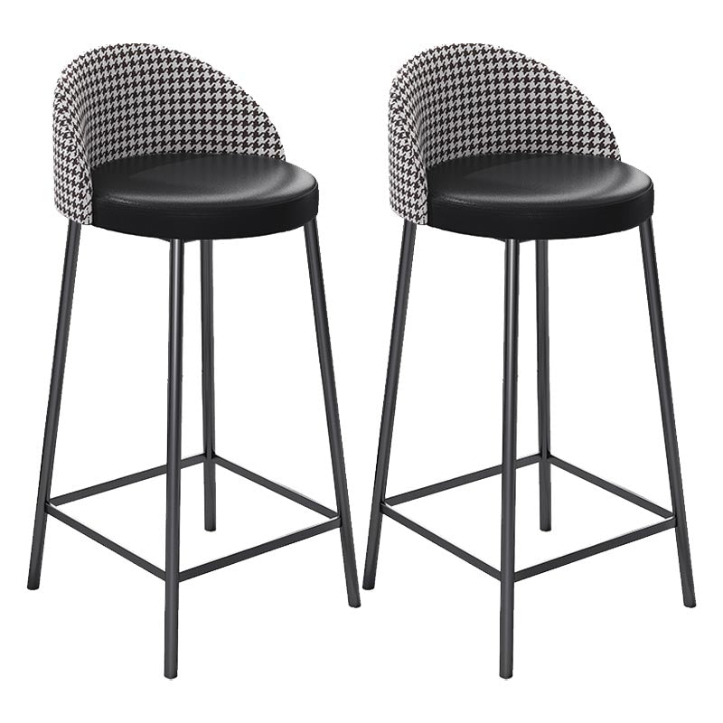 Contemporary Home Footrest Barstool Matte Finish Upholstered Stool