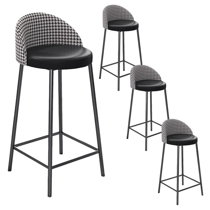 Contemporary Home Footrest Barstool Matte Finish Upholstered Stool