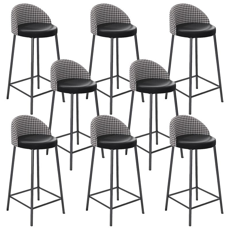 Contemporary Home Footrest Barstool Matte Finish Upholstered Stool