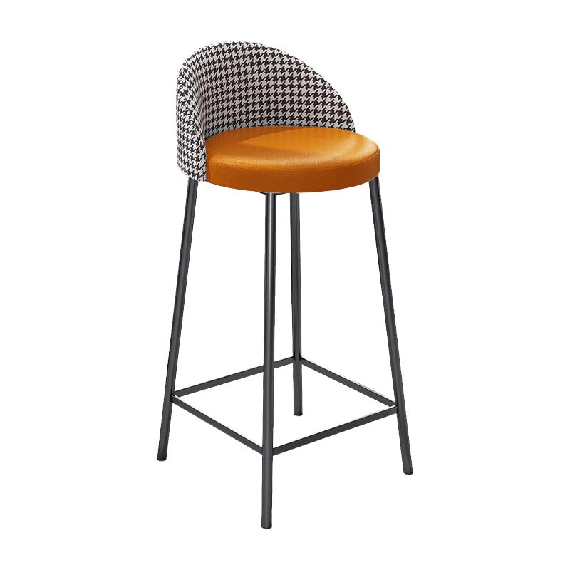Contemporary Home Footrest Barstool Matte Finish Upholstered Stool