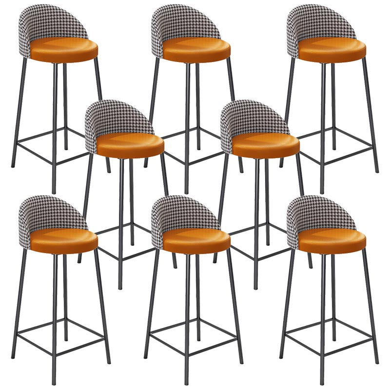 Contemporary Home Footrest Barstool Matte Finish Upholstered Stool